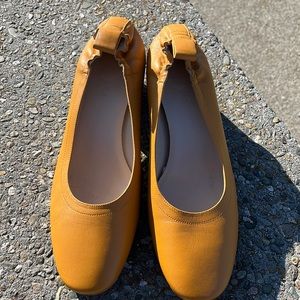 Everlane The Day High Stacked Heel Mustard Yellow 8